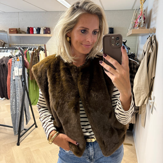 Vest Maxine Faux Fur Coffee