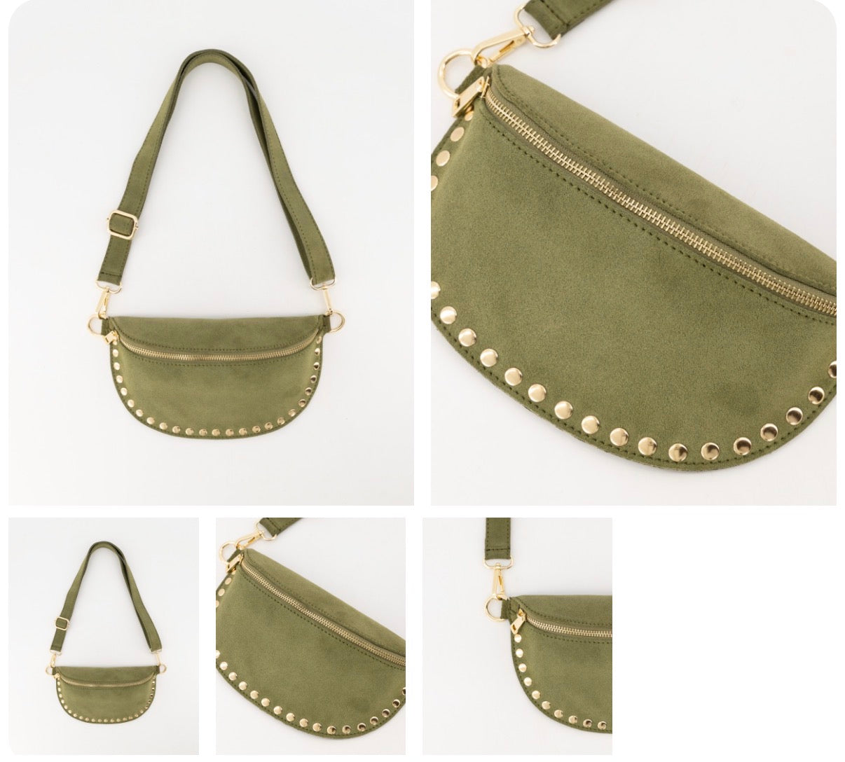 Tas Debby Suède Studs Groen