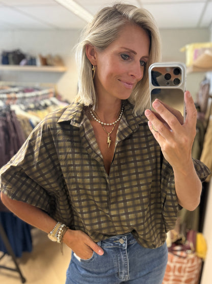 Blouse Mila Ruit Ballonmouwen