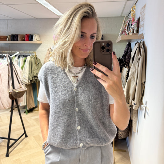 Gilet Claudia Alpaca Grijs