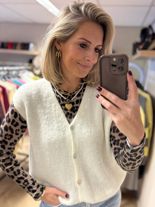 Gilet Claudia Alpaca Offwhite