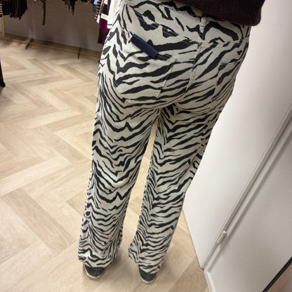 Jeans Wide Legg Zebra Bruin Ecru L32