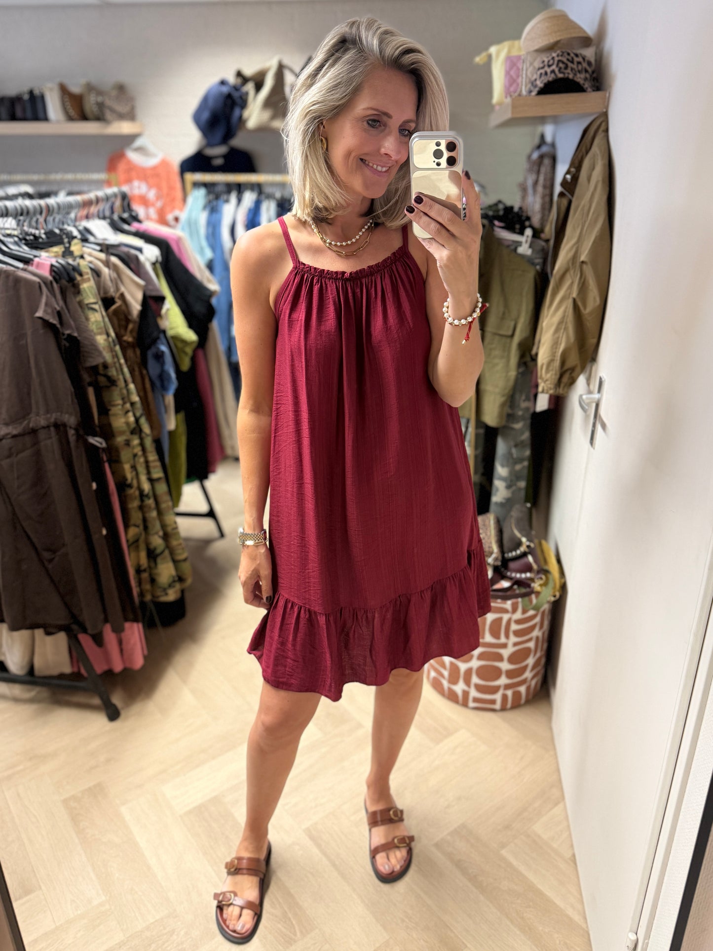 Jurk Macy Viscose Burgundy