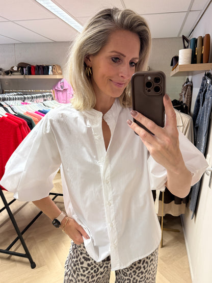 Blouse Fenna KM Pofmouw Wit