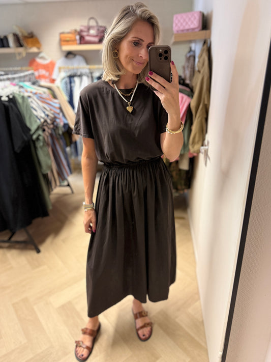 Jurk Naomi Katoen Shirtdress Choco