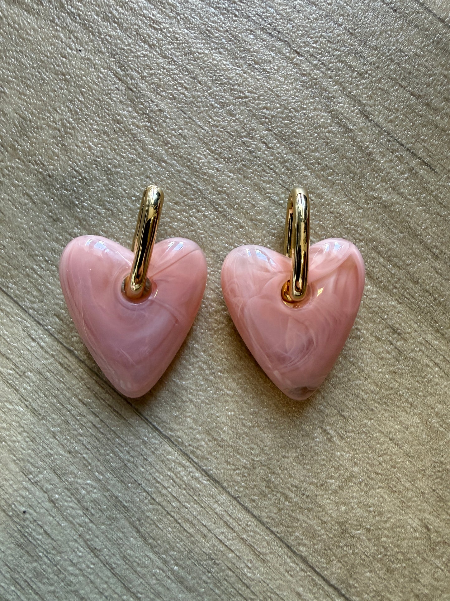 Oorbellen Heart Lichtroze