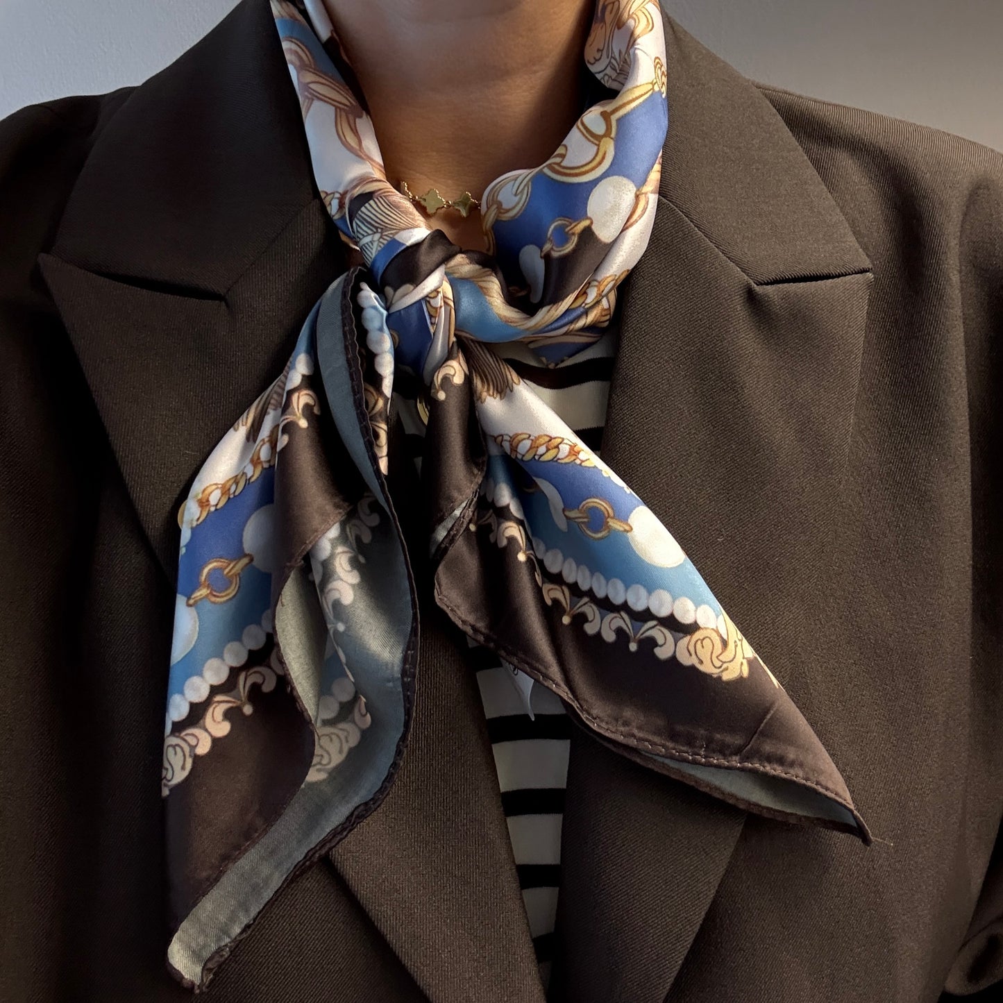 Sjaal Silka Chain Bruin Blauw