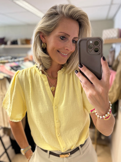 Blouse Marie Mousseline Zachtgeel