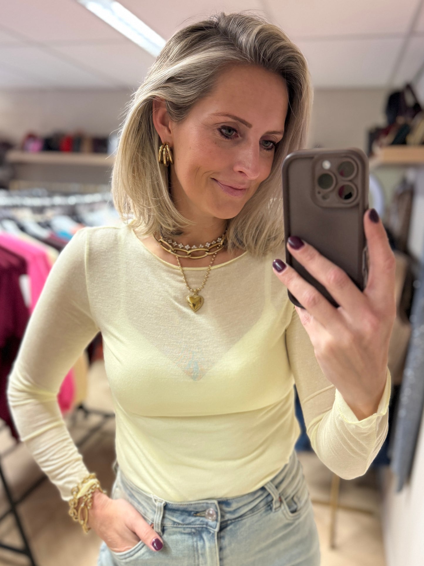 Shirt Nola Cashmere Geel