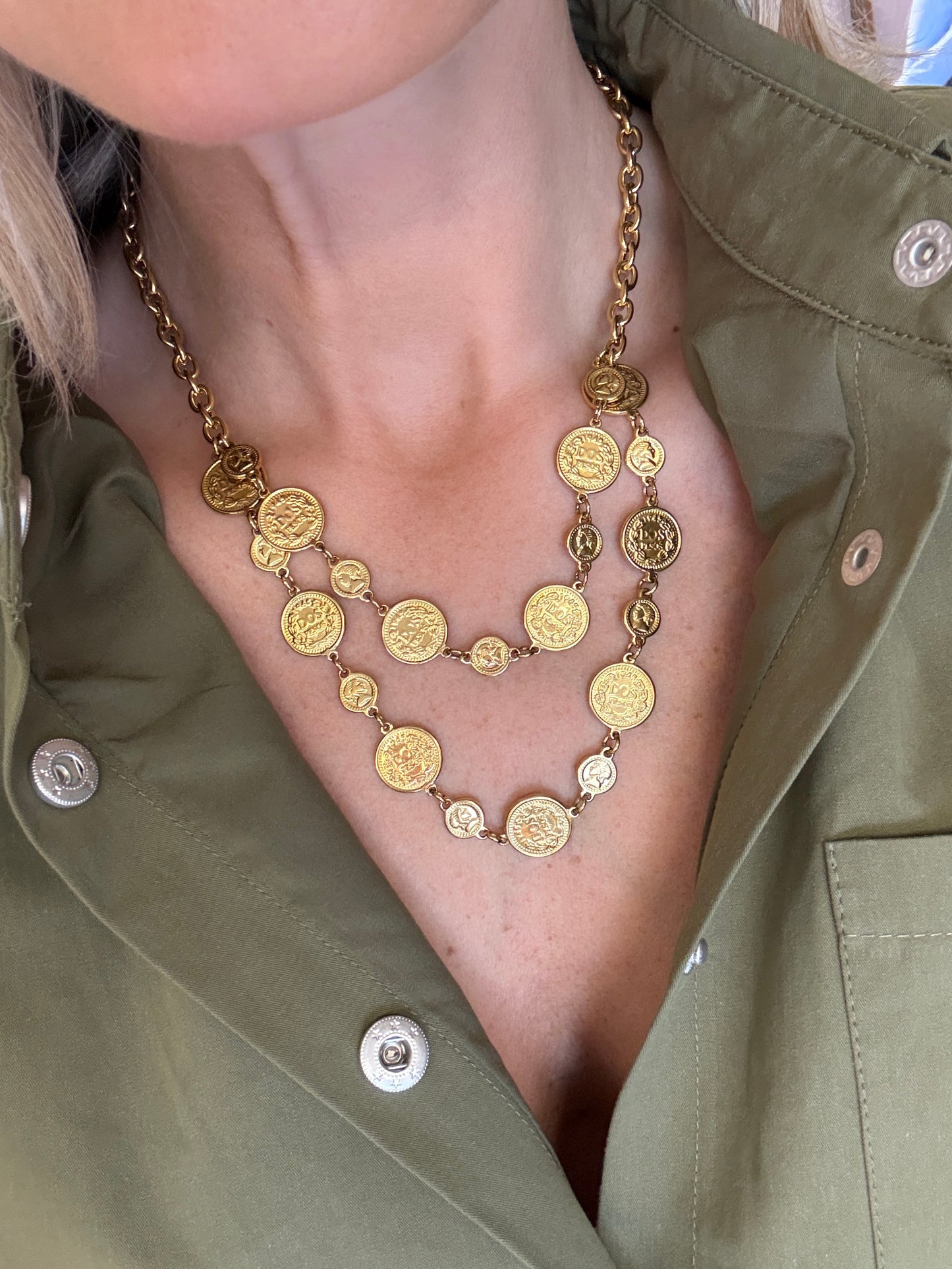 Ketting Coins Double Goud