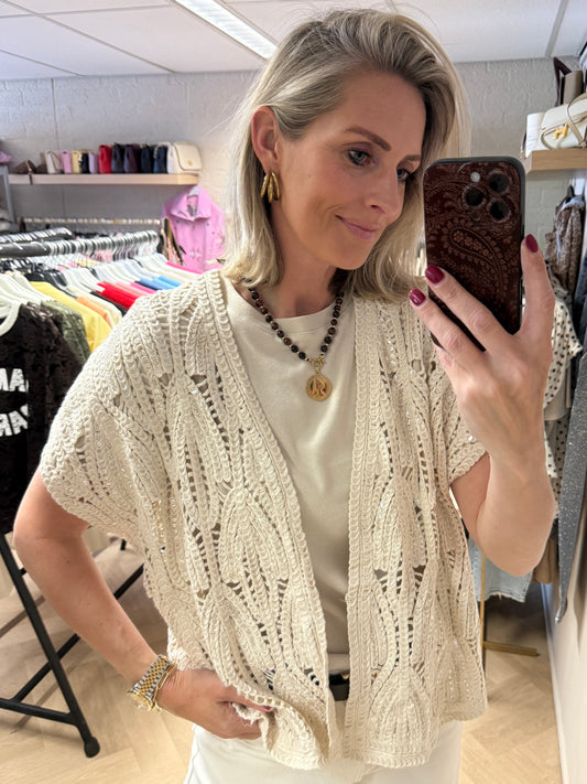Vest Elize Crochet Beige