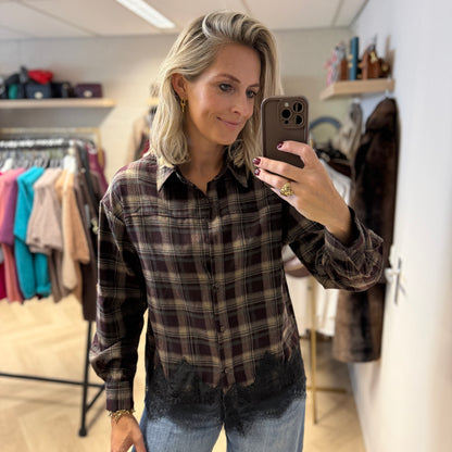 Blouse Daisy Ruit Kant Bordeaux
