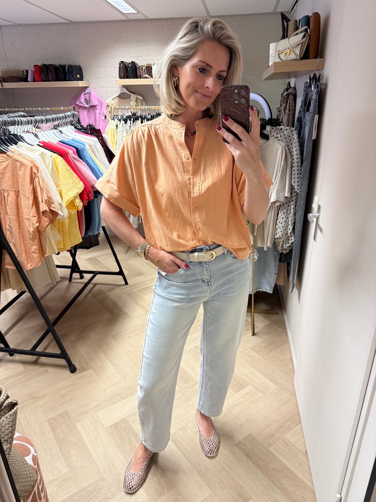 Blouse Kyra Katoen Peach
