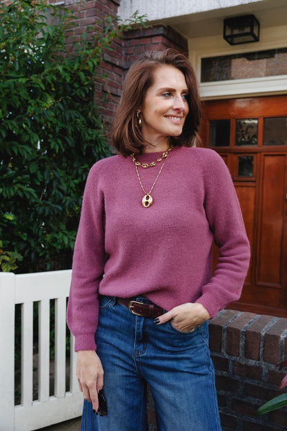Trui Claudia Alpaca Lange Mouw Mauve