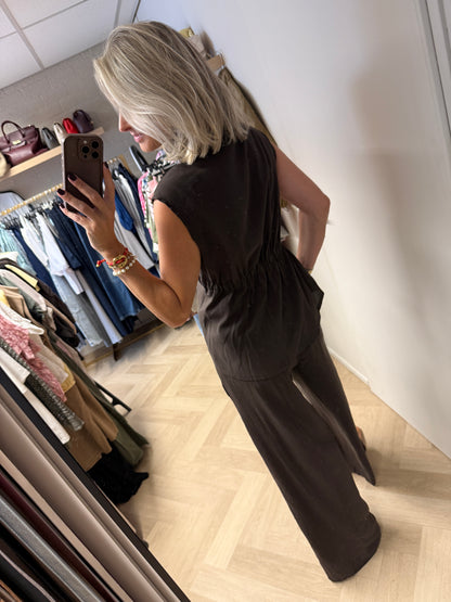 Co Ord Set Mia Overslag Donkerbruin
