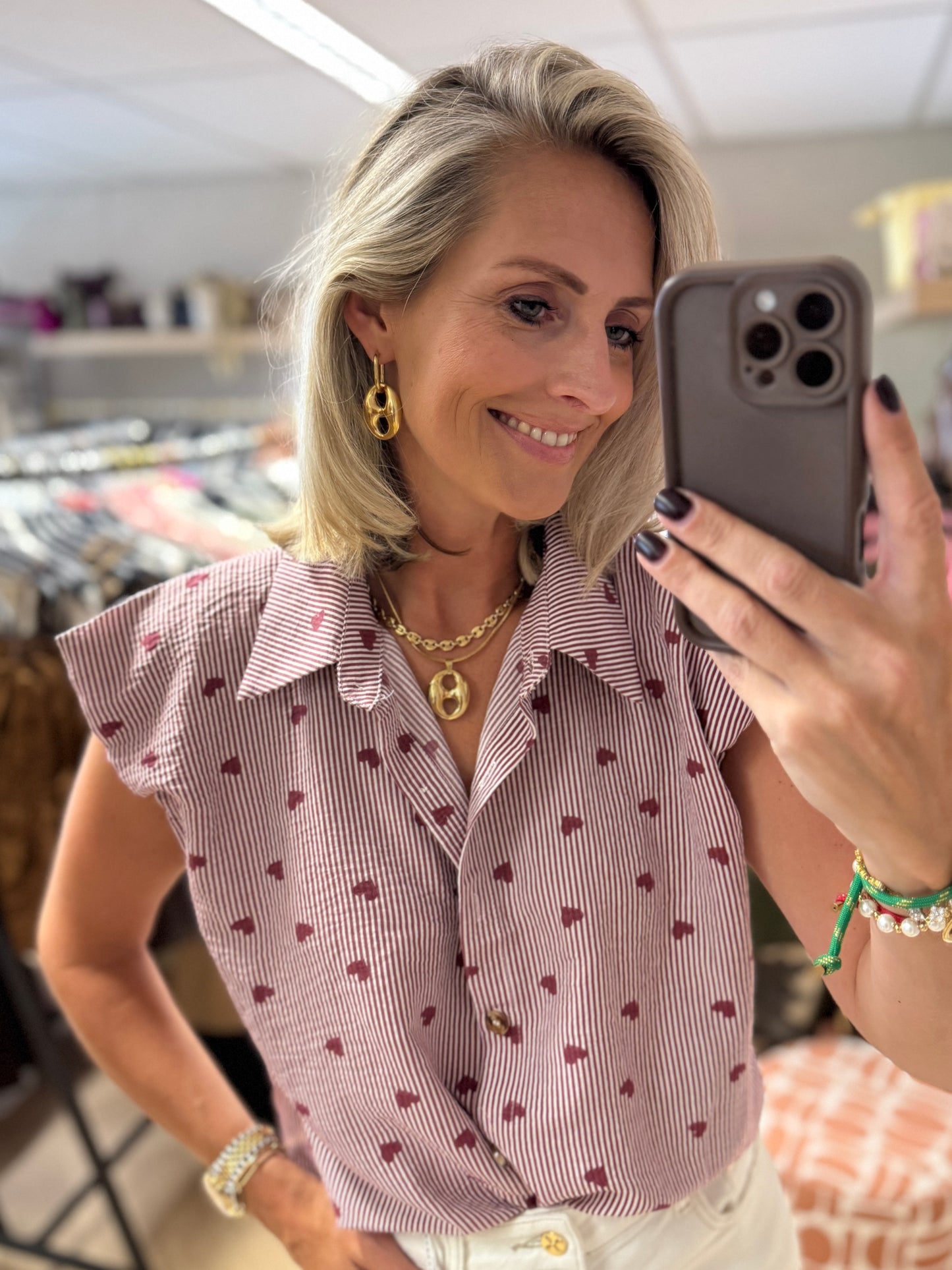 Blouse Jill Streep Hartjes Bordeaux