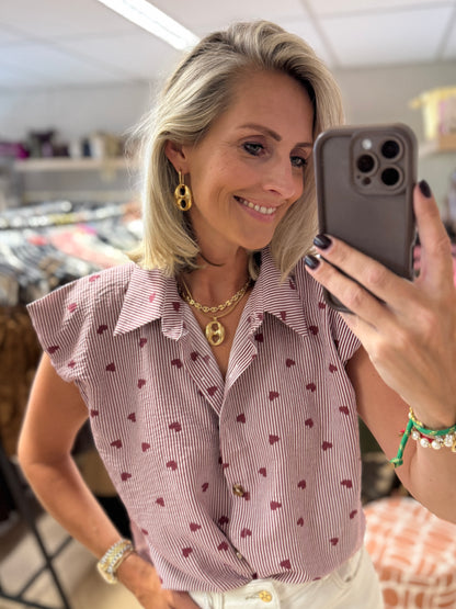 Blouse Jill Streep Hartjes Bordeaux