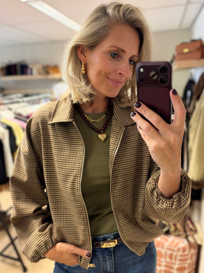 Jack Tartan Ruit Camel Groen Bruin Burgundy