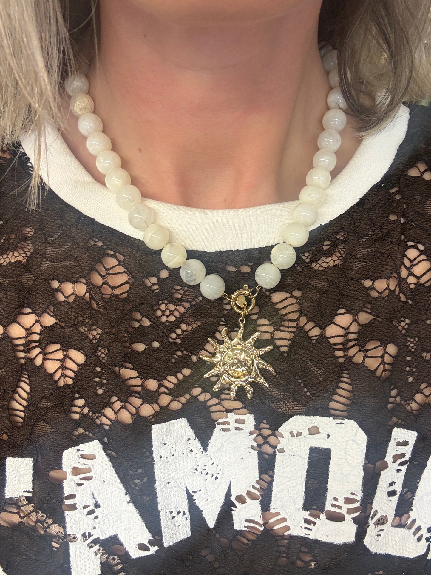 Ketting Molly Kralen Goud Zon