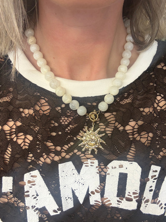 Ketting Molly Kralen Goud Zon