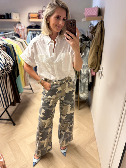 Blouse Els Oversized Cropped Wit