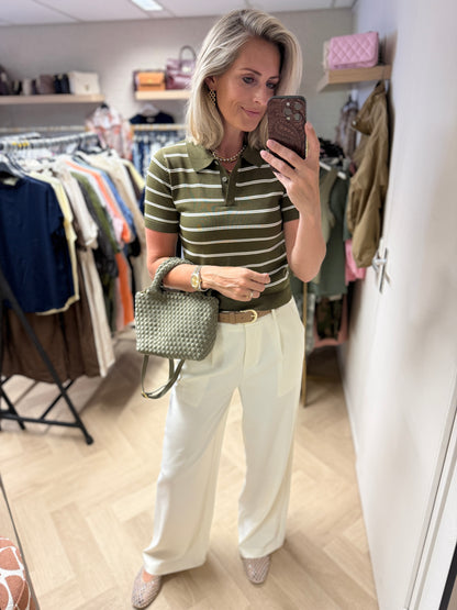 Polo Macy Streep Armygroen