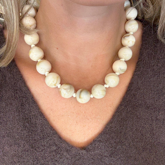 Ketting Stenen Crème