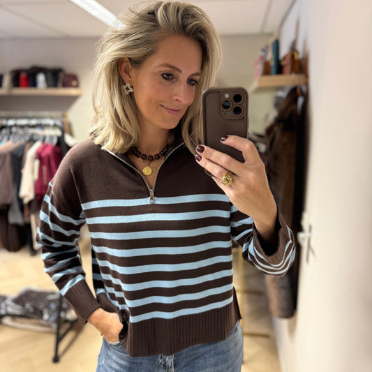 Trui Mary Streep Blauw Bruin