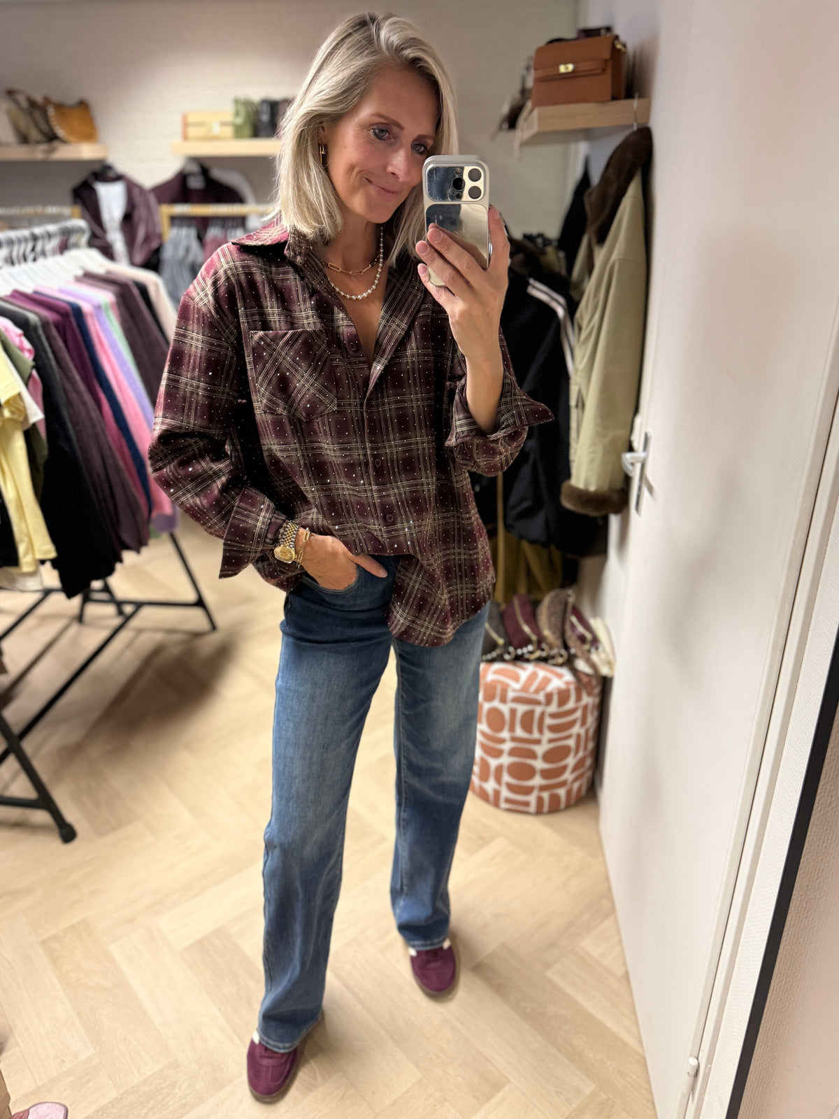 Blouse Stella Ruit Studs Bordeaux