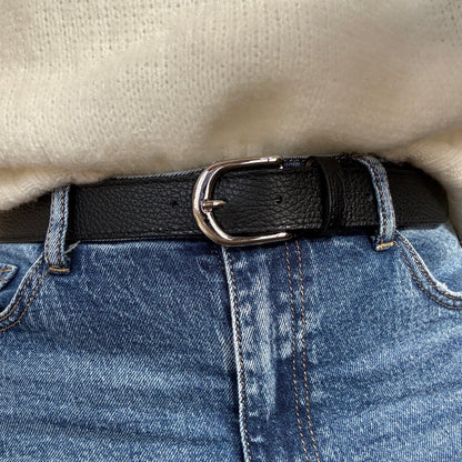 Riem Suus Leer Zwart Zilver