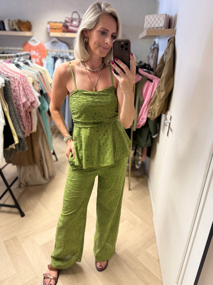 Co Ord Set Broderie Marije Groen