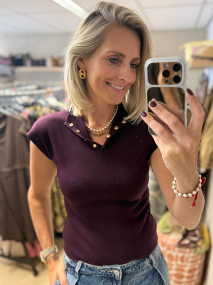 Shirt Jen Knoopjes Plum