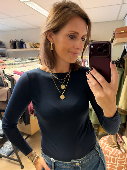 Shirt Nola Cashmere Donkerblauw