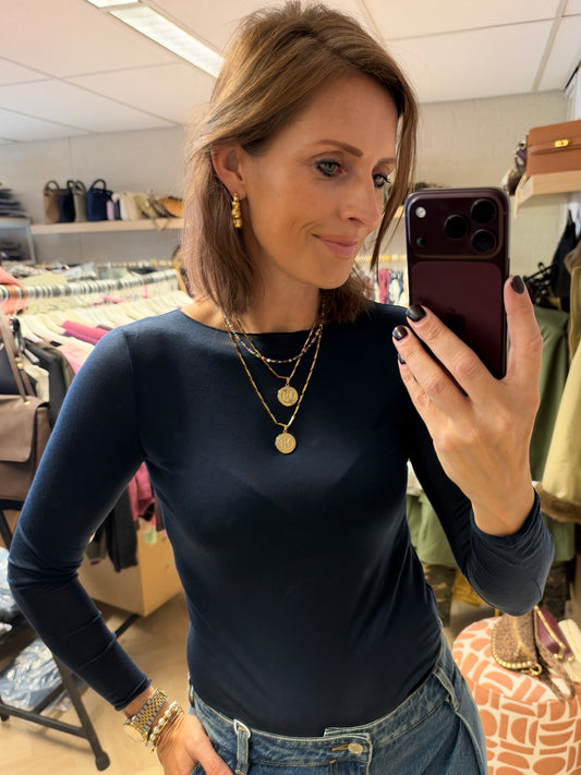 Shirt Nola Cashmere Donkerblauw