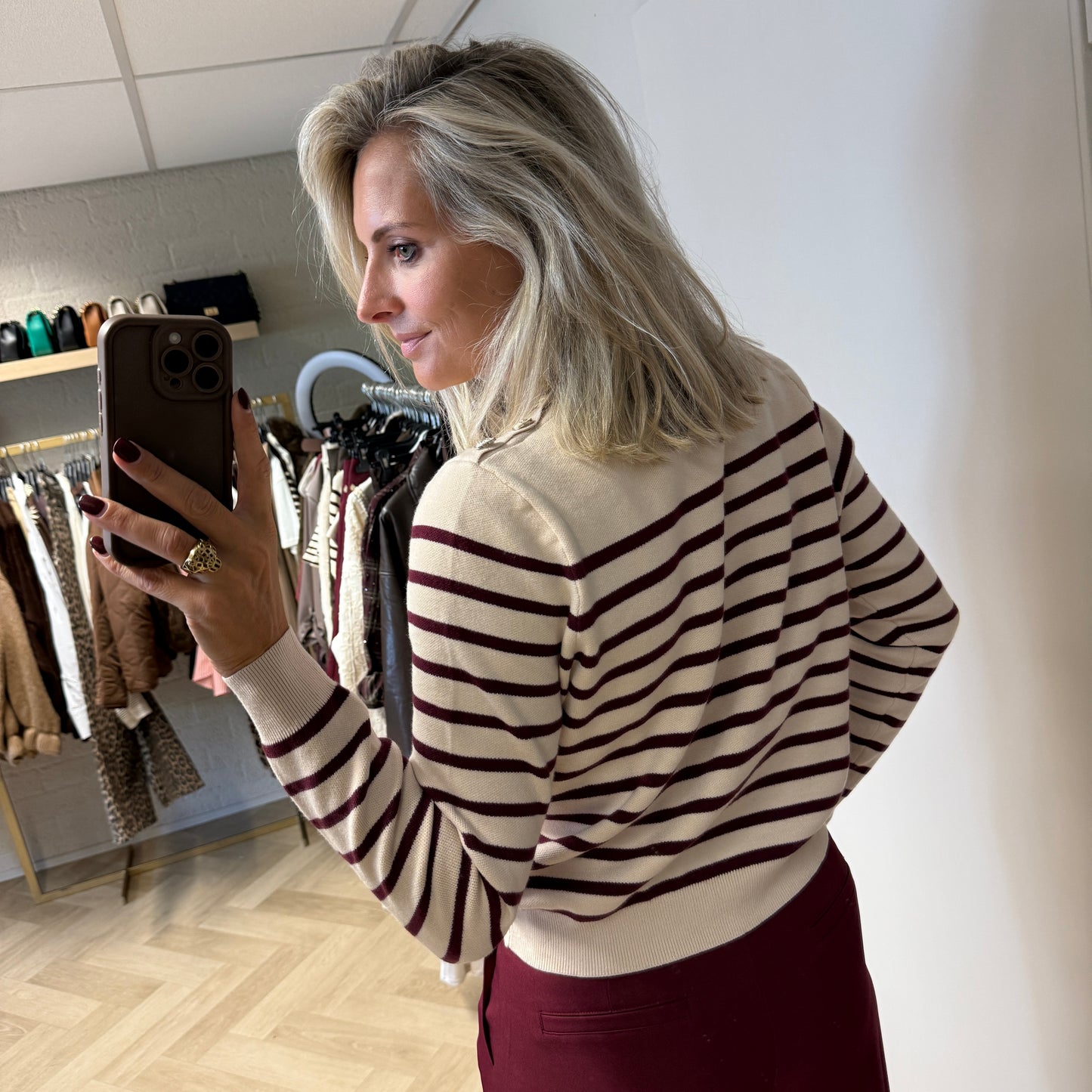 Trui Mila Streep Burgundy