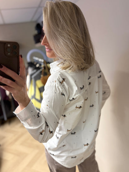 Blouse Teckels Wit