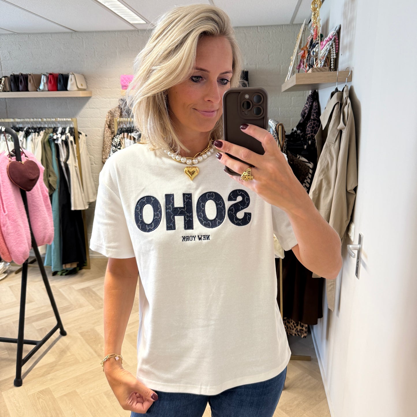 T-shirt Soho Logo Blauw