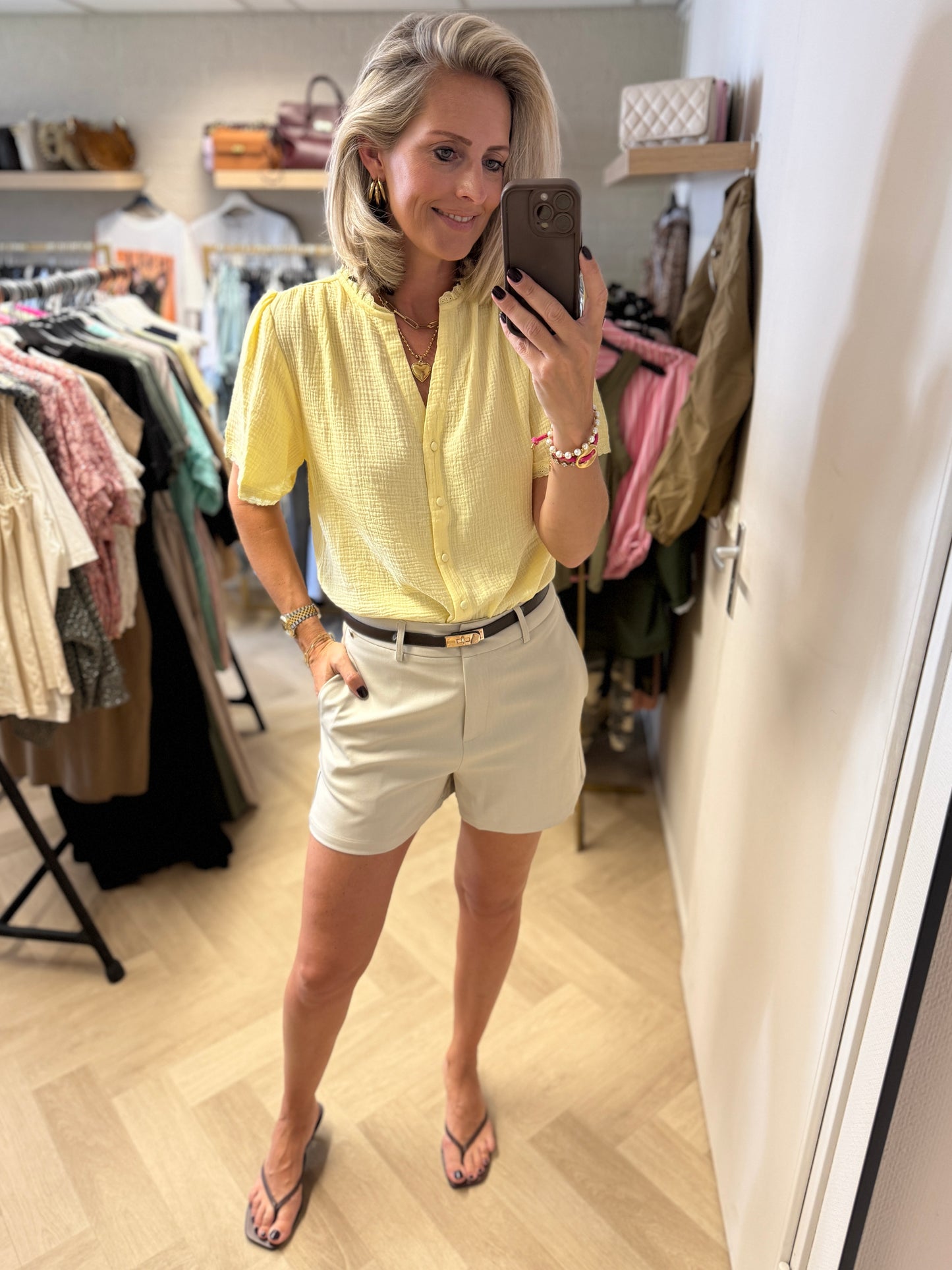 Blouse Marie Mousseline Zachtgeel