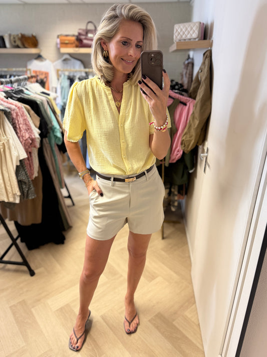Blouse Marie Mousseline Zachtgeel