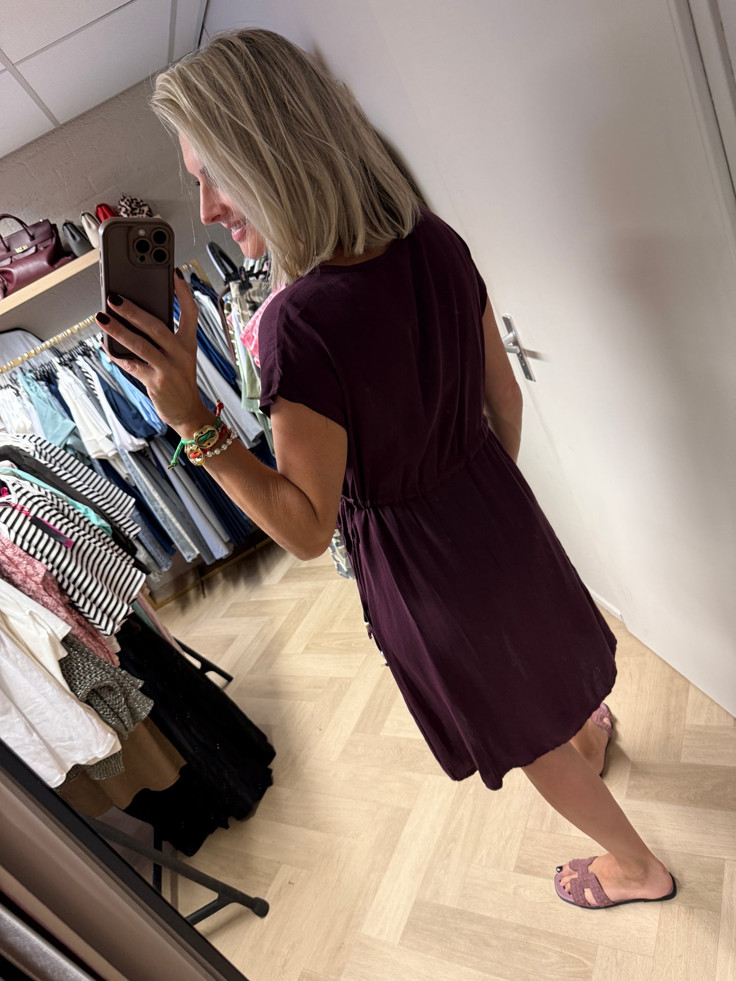 Jurk Britt V-hals Plum