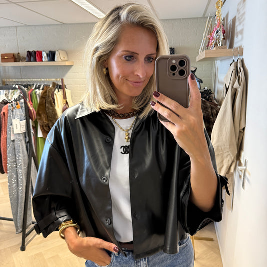 PU Trenchcoat Stevie Cape Zwart