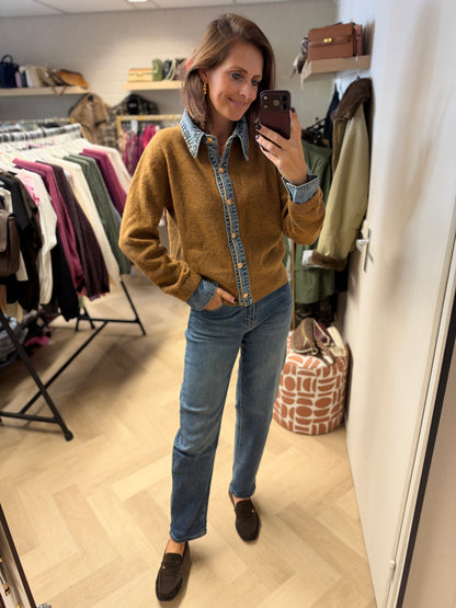 Vest Jenna Knit Denim Camel