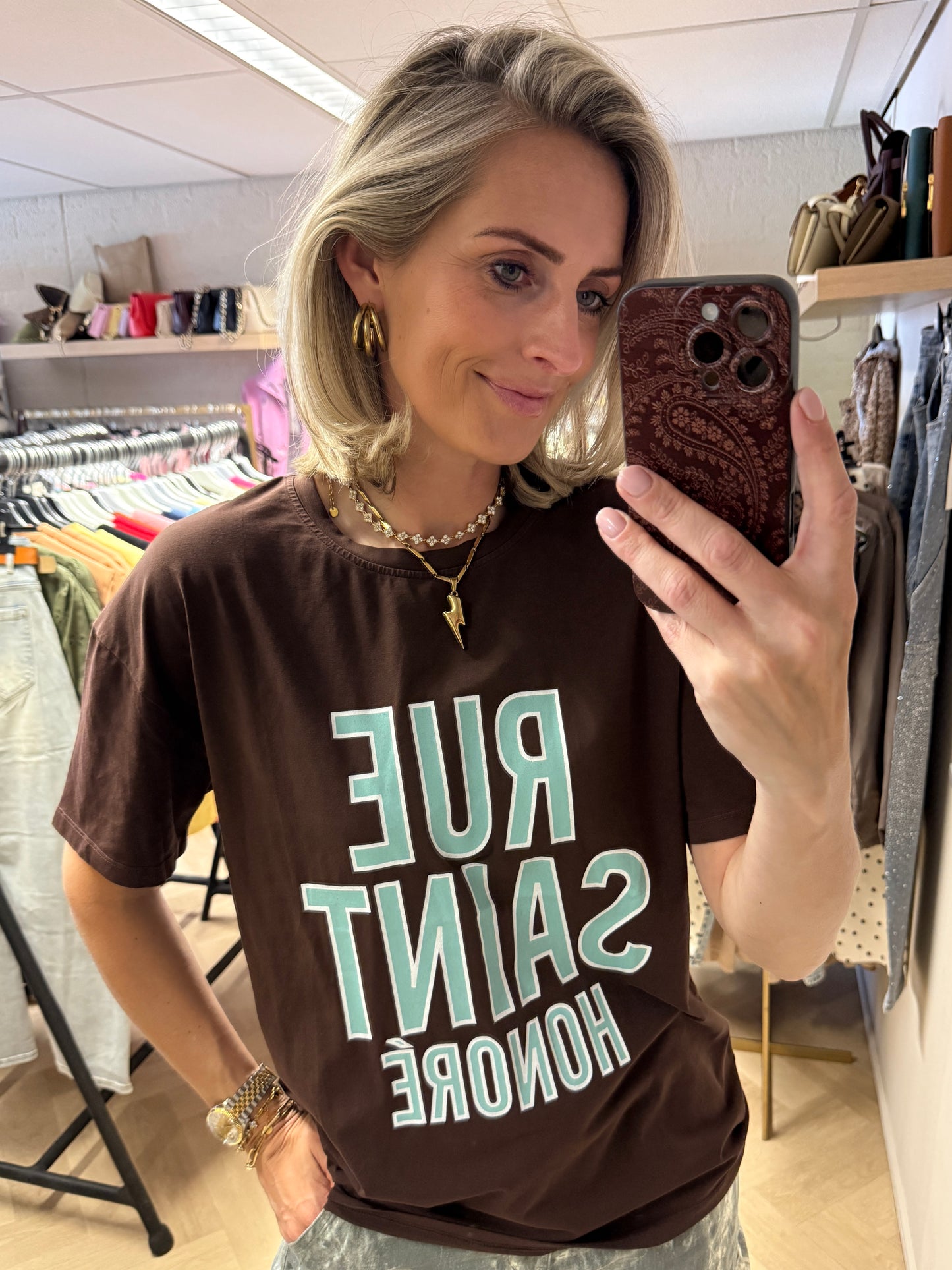 T Shirt Rue Saint Honoré Bruin Mint