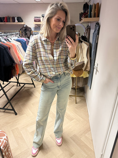 Blouse Julia Ruit Lichtblauw