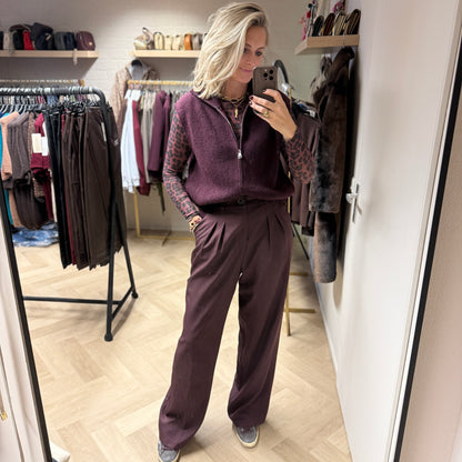 Shirt Nola Cashmere Leopard Bordeaux