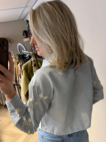 Blouse Marie Streep Bloemen Blauw
