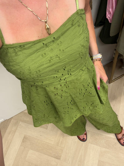 Co Ord Set Broderie Marije Groen
