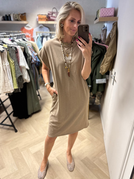 Jurk T-shirt Atelier Taupe