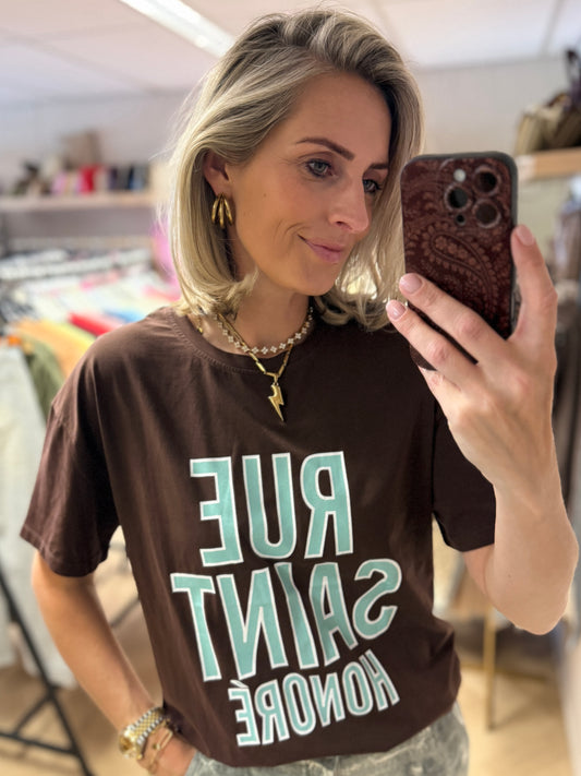T Shirt Rue Saint Honoré Bruin Mint