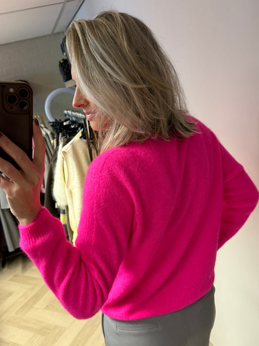 Vest Claudia Lange Mouw Alpaca Felroze